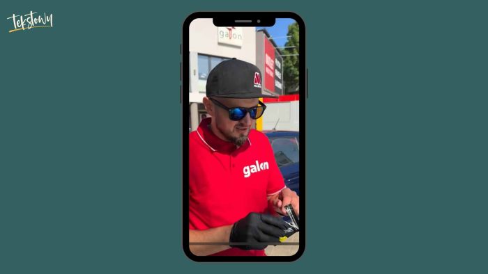 przykład rolki UGV video dla Galon Oleje. Jest to screen z z rolki, na którym widać głównego bohatera, który rozpakowuje produkt.